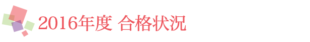 2016年度 合格状況 2016年度 合格状況